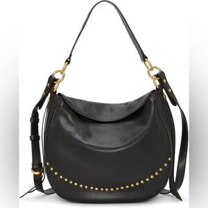 VINCE CAMUTO Noemy Black Leather Shoulder Bag